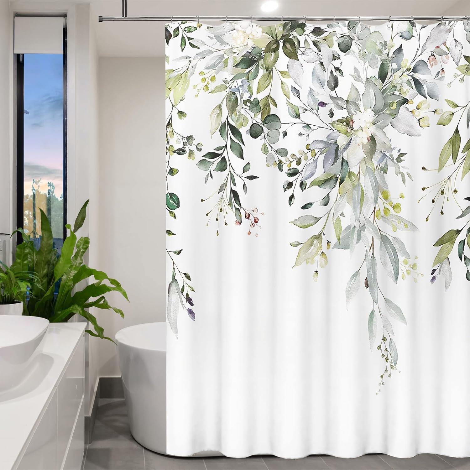 Fabric Shower Curtain Liner, Waterproof Hotel Quality, Bathroom Curtains Rust Resistant Grommets, 72 x 72 Machine Washable (Black)