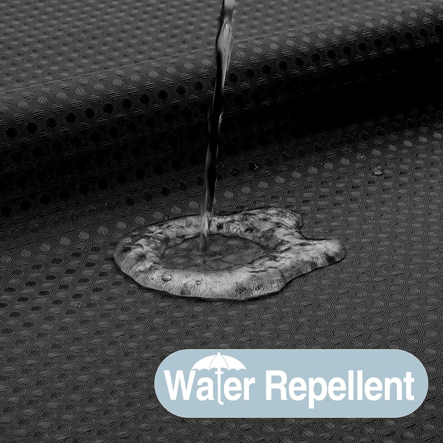 No Hook Waffle Shower Curtain with Snap in Fabric, Waterproof Shower Curtains with See Through Top Window, Hotel Luxury Heavy Duty Bathroom Curtain and Liner Set, 72'' x 75'', Black
